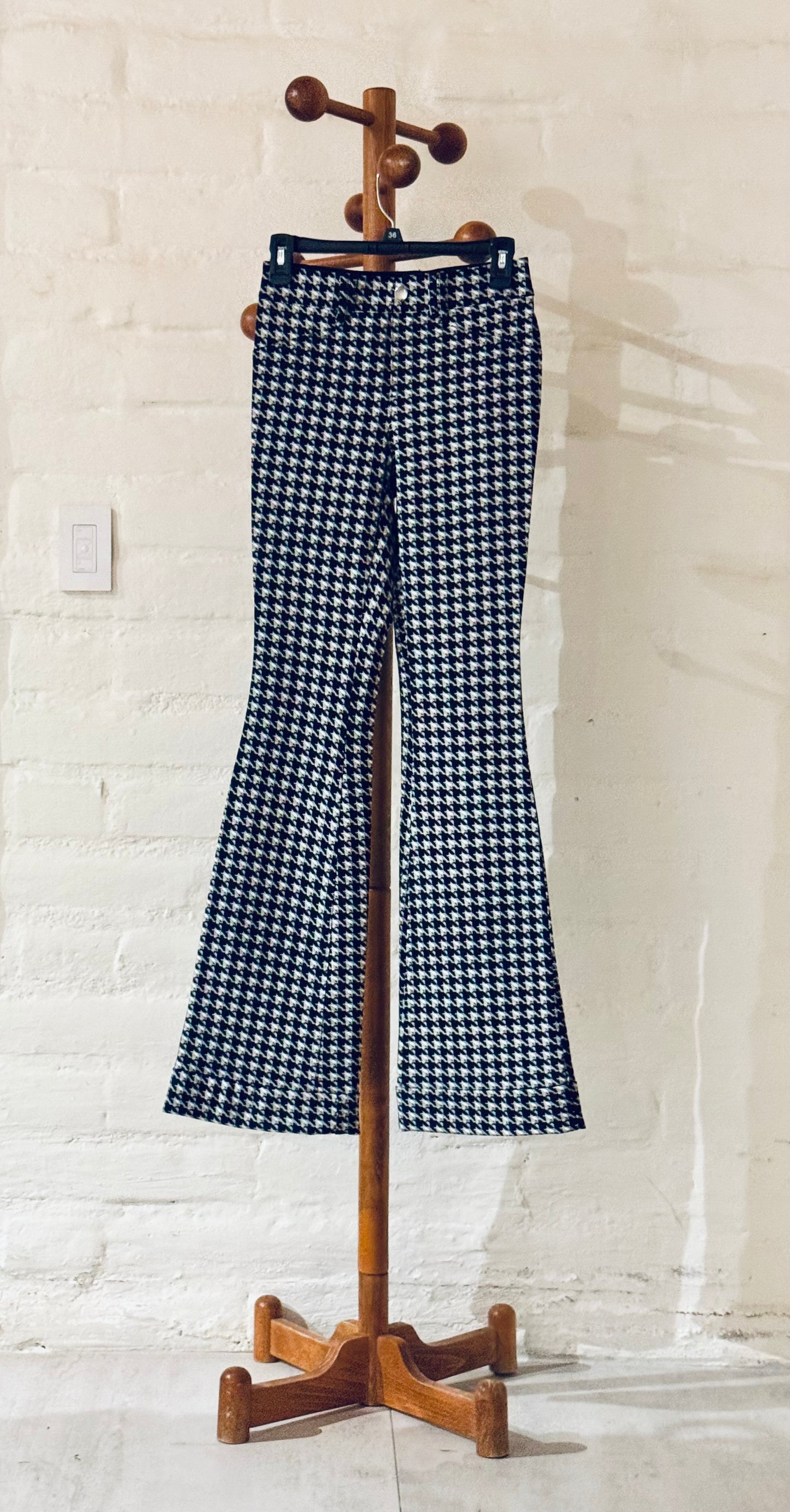 Flattering Super Flared Houndstooth Bell Bottoms XS/S $115