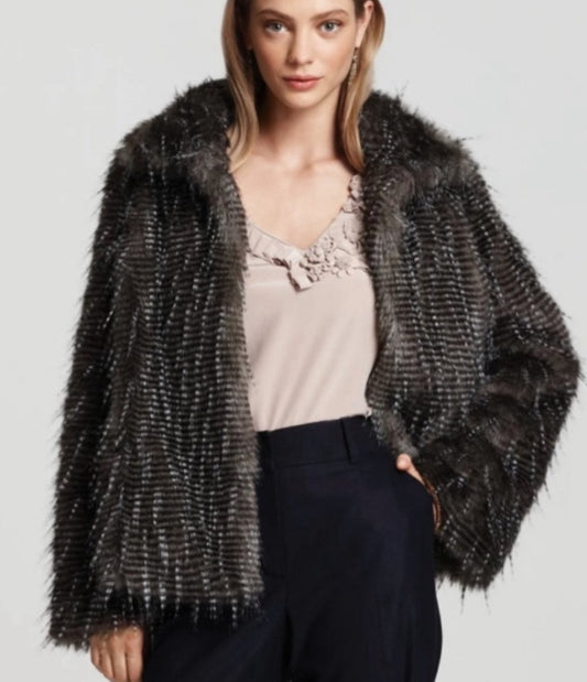 Trina Turk Faux Feather Runway Jacket S/M