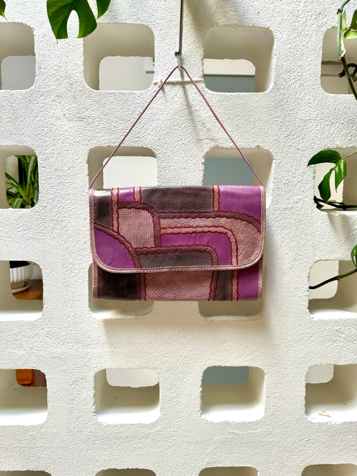 Carlos Falchi Envelope  Shoulder or Clutch Python Bag