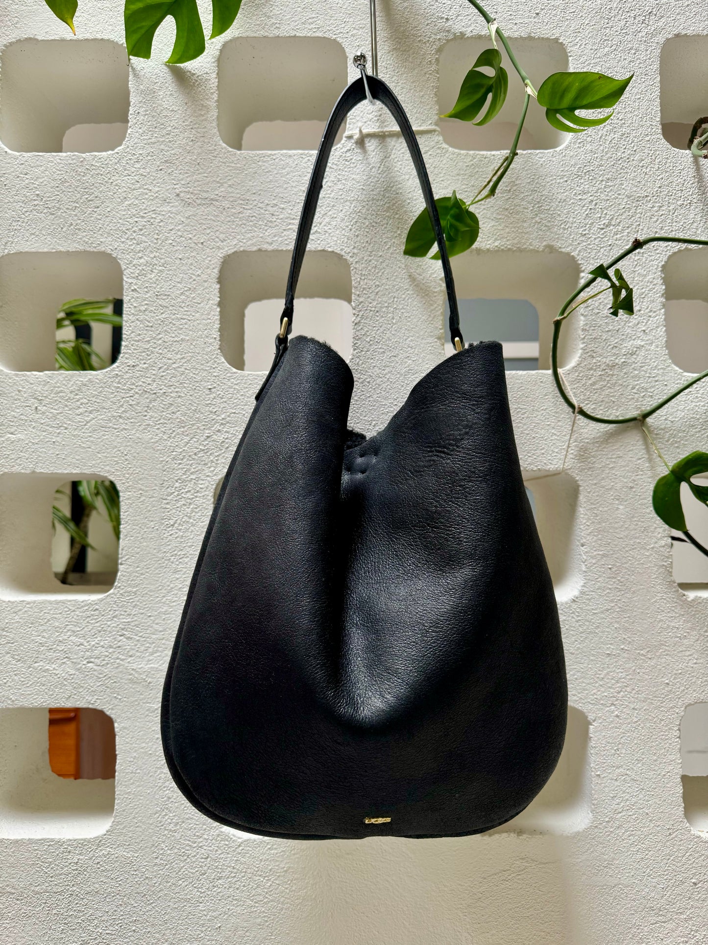 Ugg Sheepskin Shearling Lined Hobo Shoulder Bag